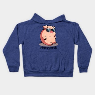 Hamsome - Handsome pig Kids Hoodie